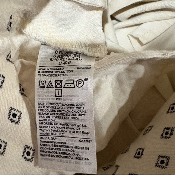 GAP Women’s Ivory Black Skinny Ankle Work Pants Sz 6 Classic Preppy Stretch - Picture 9 of 9
